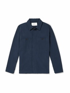 Mr P. - Cotton-Blend Seersucker Overshirt - Blue