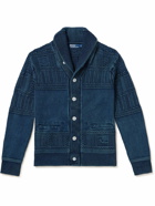 Polo Ralph Lauren - Shawl-Collar Panelled Cable-Knit Cotton Cardigan - Blue