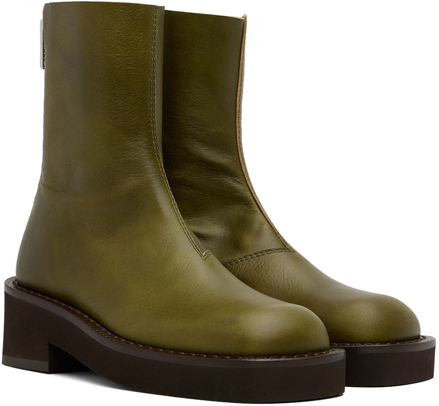 靴 MM6 Maison Margiela ANKLE BOOT 24 olive MM6 Maison Margiela Ankle Boot - Military Olive | Garmentory