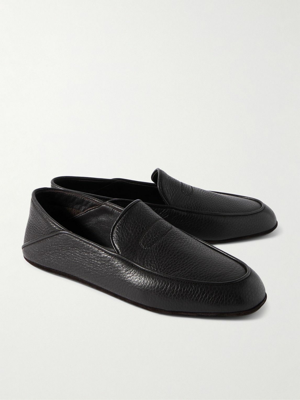 John Lobb - Kingston II Collapsible-Heel Full-Grain Leather Slippers - Black