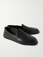 John Lobb - Kingston II Collapsible-Heel Full-Grain Leather Slippers - Black