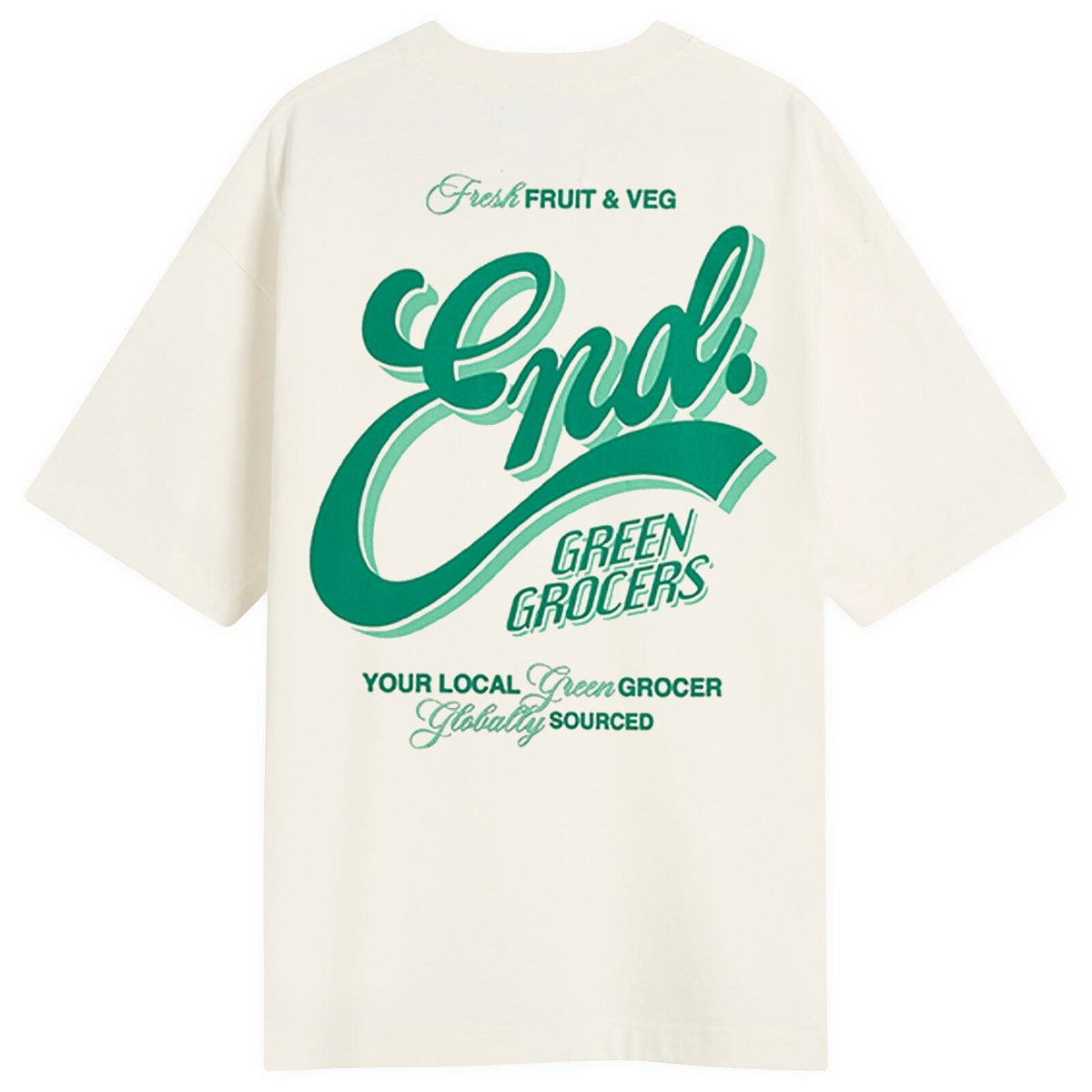 END. Outdoor Sign T-Shirt in Ecru