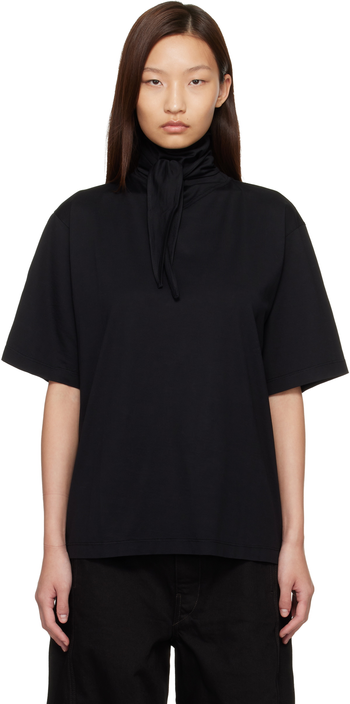 LEMAIRE Black Foulard T-shirt