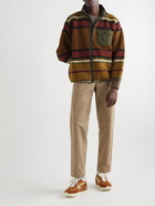 RRL - Ripstop-Trimmed Striped Fleece Jacket - Brown