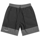 Neighborhood Men's Nylon Logo Swim Short in Black