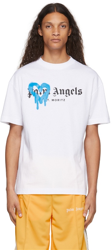 Photo: Palm Angels White St. Moritz Sprayed T-Shirt