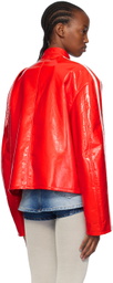 Pushbutton Red Moto Jacket