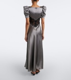 Rodarte Lace-trimmed silk satin gown