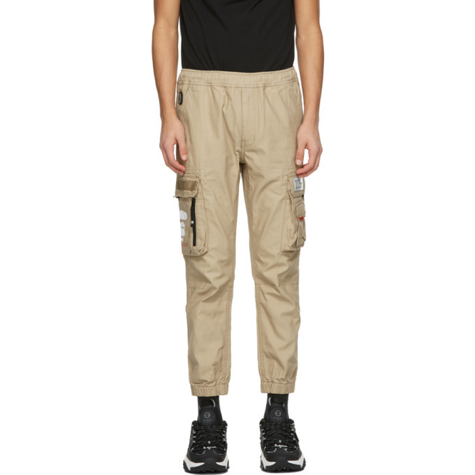 Photo: AAPE by A Bathing Ape Beige Logo Cargo Pants