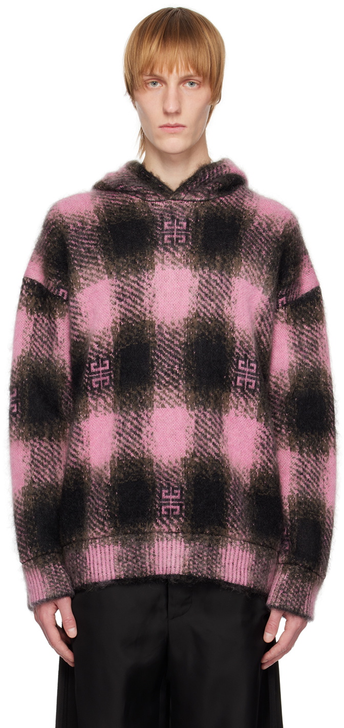 Givenchy Black & Pink 4G Check Hoodie Givenchy