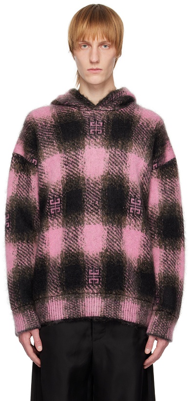 Photo: Givenchy Black & Pink 4G Check Hoodie