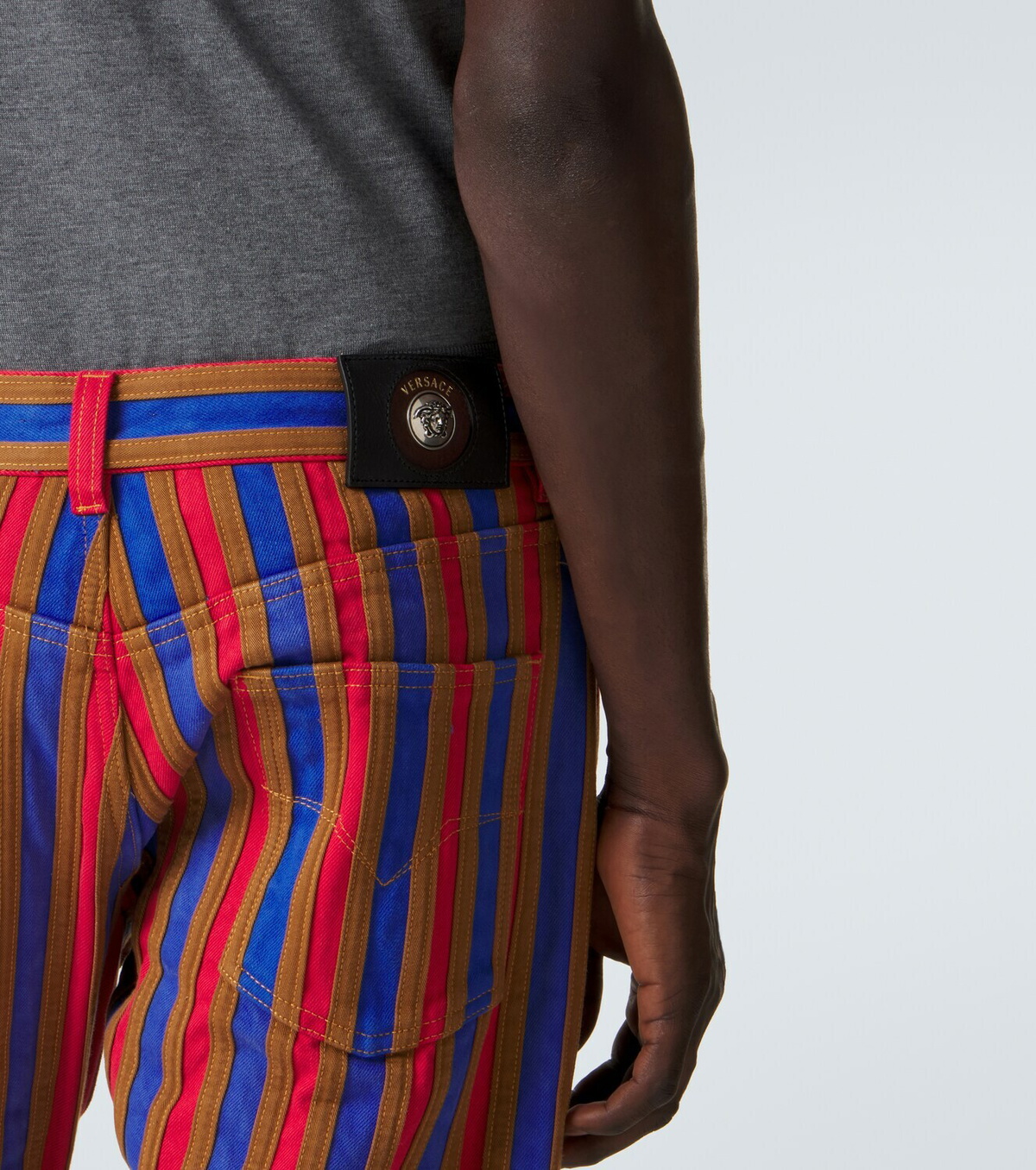 Versace Striped straight jeans