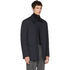 Brioni Reversible Blue Quilted Field Jacket