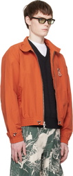 Reese Cooper Orange Nylon Cinched Harrington Jacket