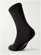 ON - Three-Pack Logo-Jacquard Stretch Organic Cotton-Blend Socks - Black