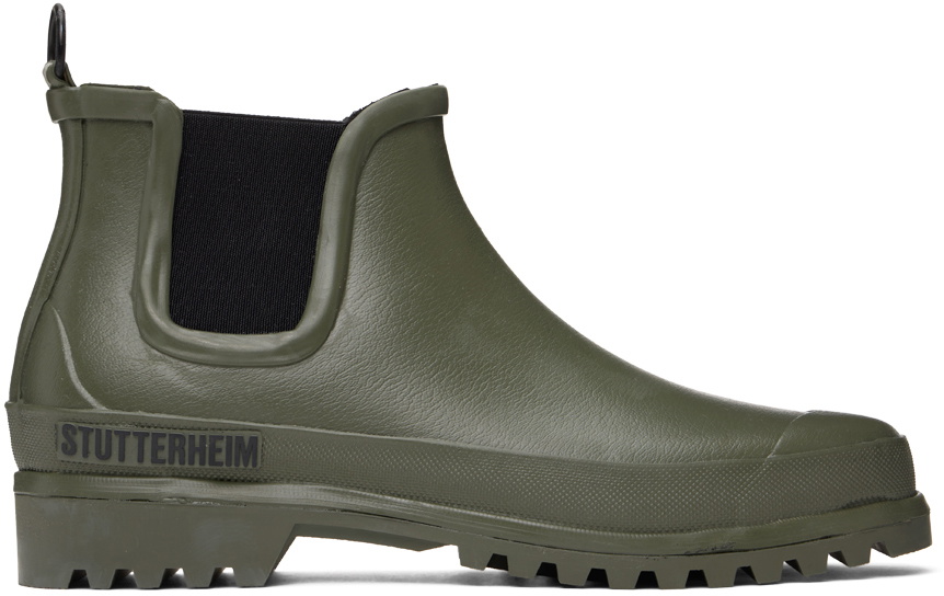 Photo: Stutterheim Green Novesta Edition Rainwalker Chelsea Boots