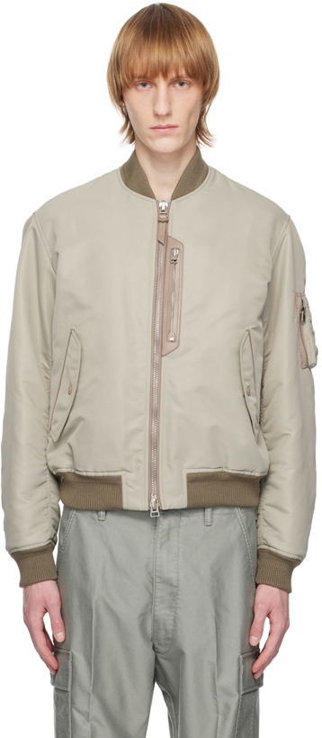 Photo: TOM FORD Taupe Compact Bomber Jacket