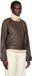 Saks Potts Brown Margreta Leather Jacket