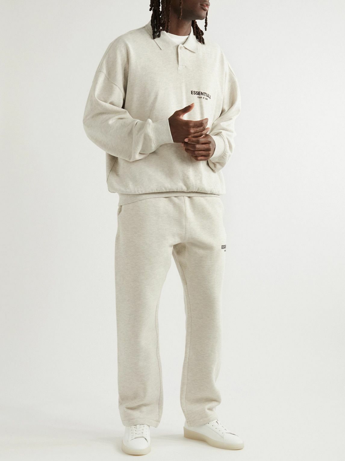 FEAR OF GOD ESSENTIALS - Straight-Leg Waffle-Knit Cotton-Blend Sweatpants -  Gray Fear Of God Essentials