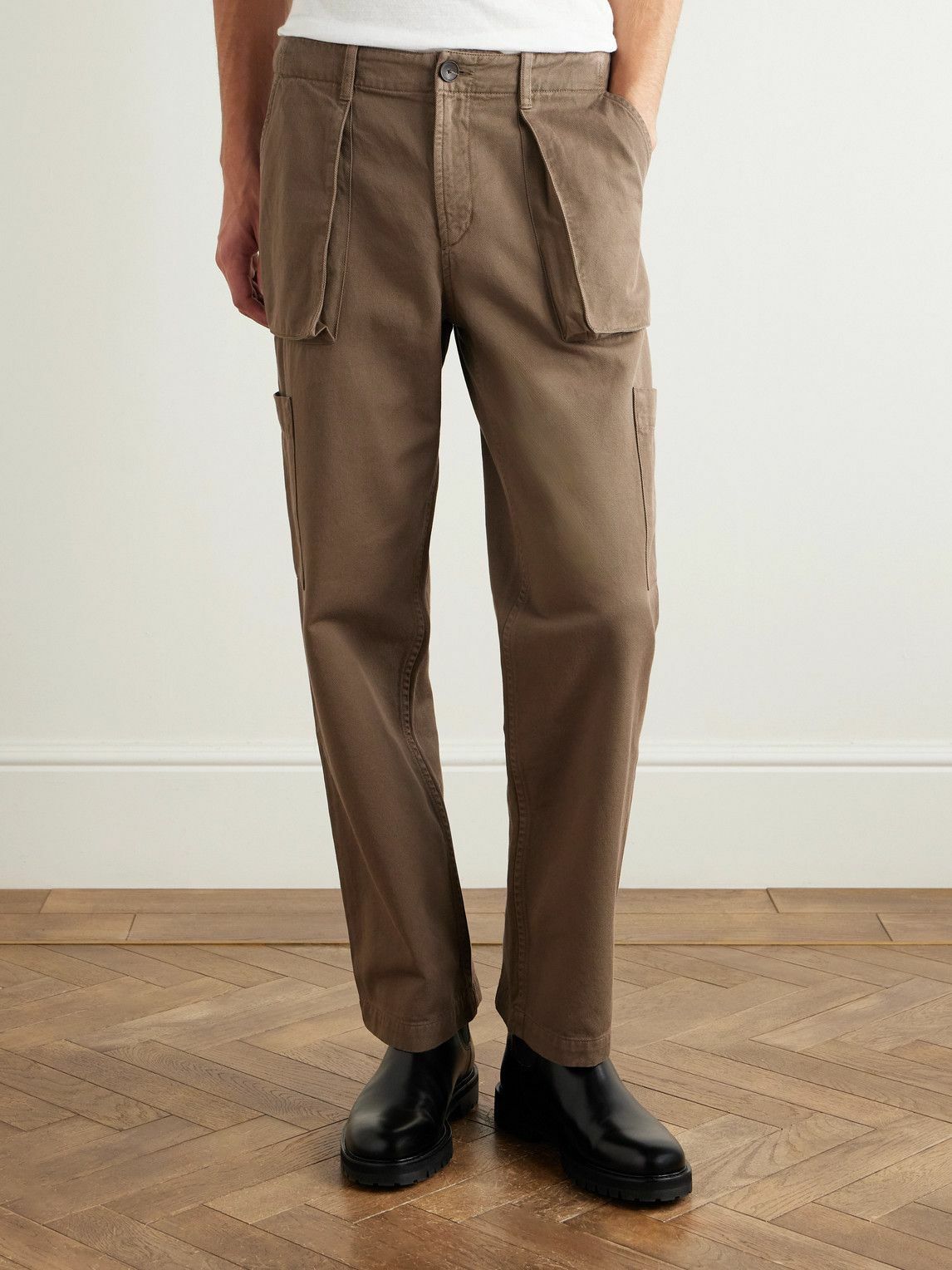 Mr P. - Edward Straight-Leg Cotton-Twill Cargo Trousers - Brown