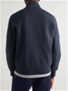 Aspesi - Cotton-Blend Jersey Zip-Up Sweatshirt - Blue