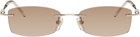 BONNIE CLYDE Gold Metal Lisp Sunglasses