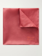 Charvet - Logo-Print Silk-Twill Pocket Square - Red