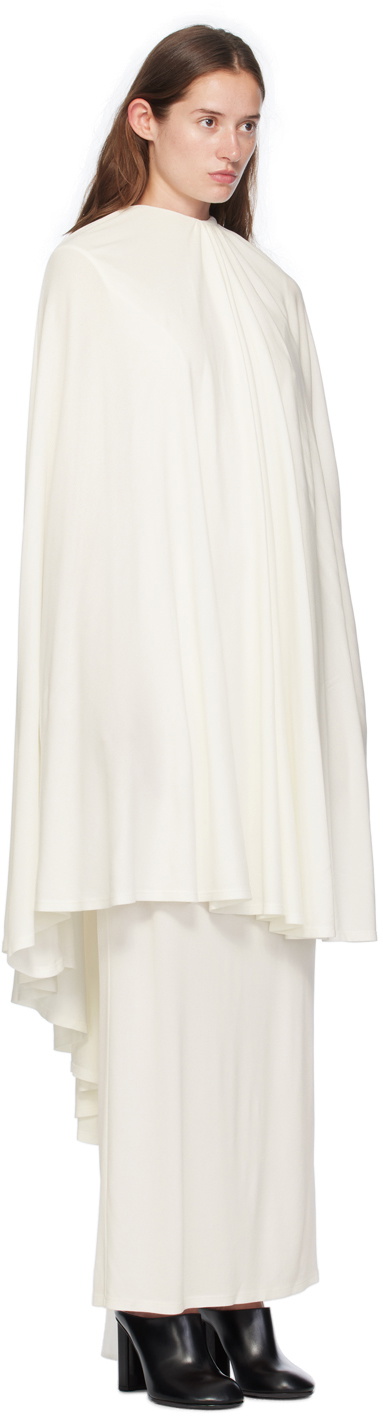 MARIE ADAM-LEENAERDT Off-White Cape-Style Maxi Dress