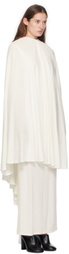 MARIE ADAM-LEENAERDT Off-White Cape-Style Maxi Dress