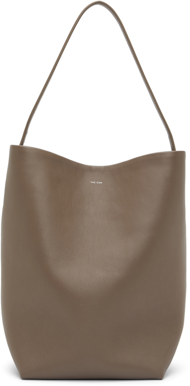 The Row Soft Margaux 10 Bag in Dark Taupe