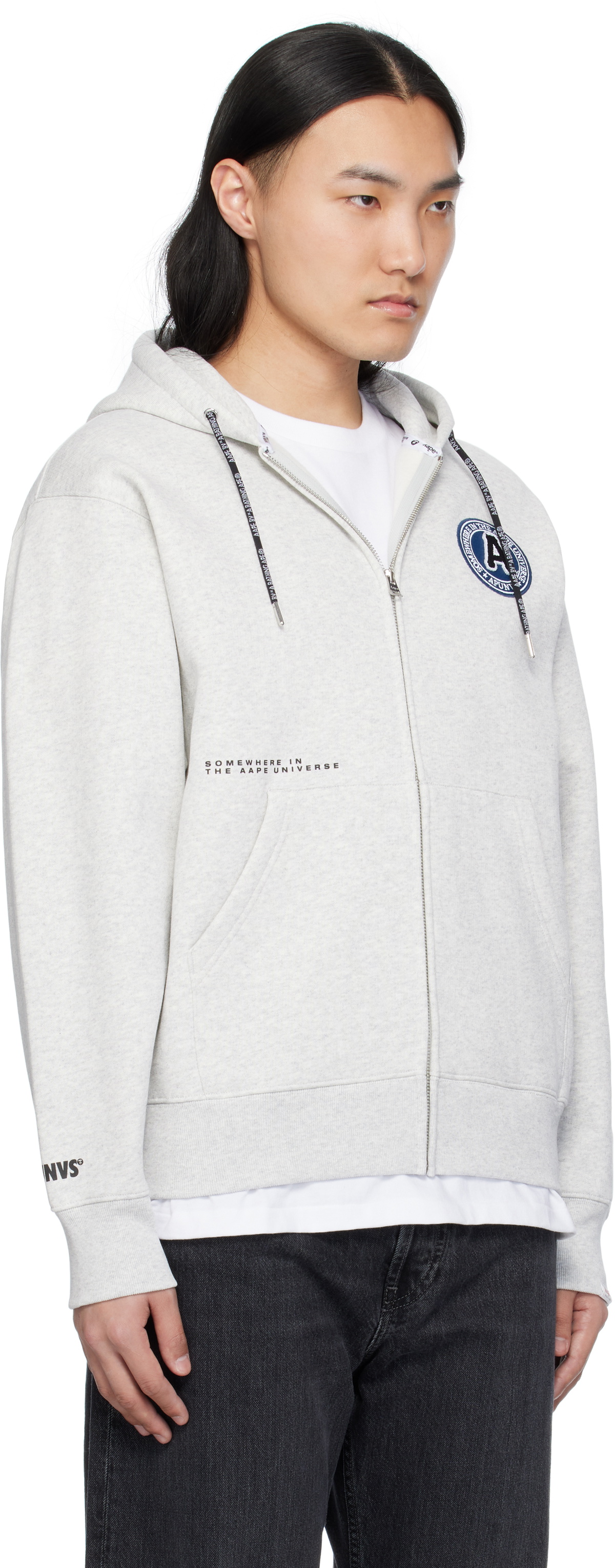 AAPE by A Bathing Ape Gray AAPE Injection Hoodie
