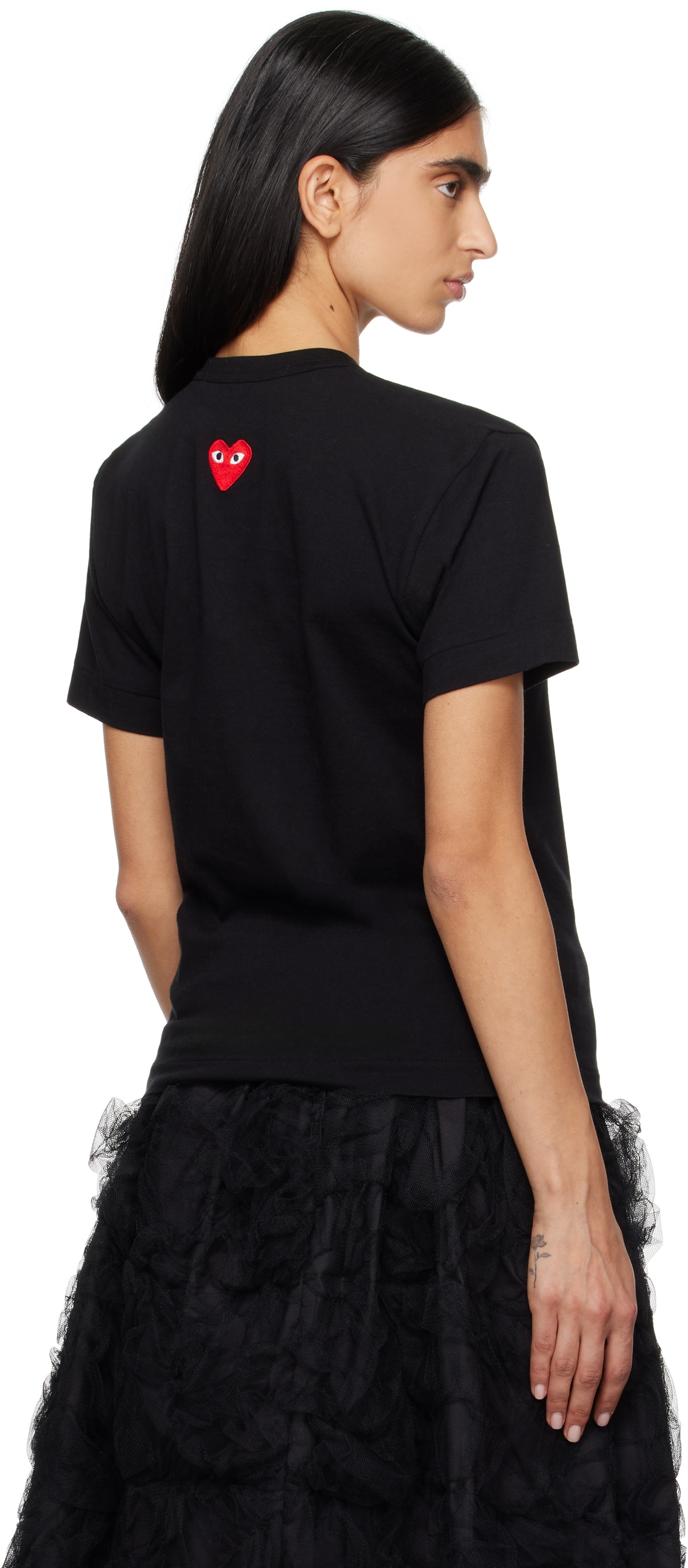 COMME des GARÇONS PLAY Black 'Heart On Back' T-shirt