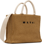 Marni Tan Raffia-Effect Small Tote