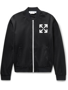 Off-White - Slim-Fit Logo-Print Jersey Track Jacket - Black