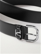 Valentino - Valentino Garavani 3.5cm V-Logo Leather Belt - Black