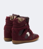 Isabel Marant Bekett leather and suede wedge sneakers