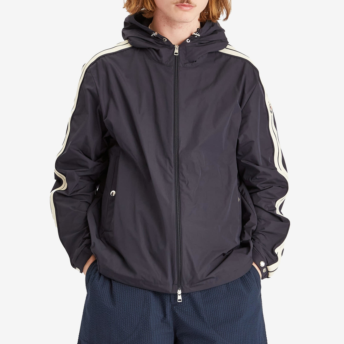 【関税込み】moncler Olan' hooded jacket Moncler Men's Olan Micro Soft Hooded Jacket in Navy Moncler
