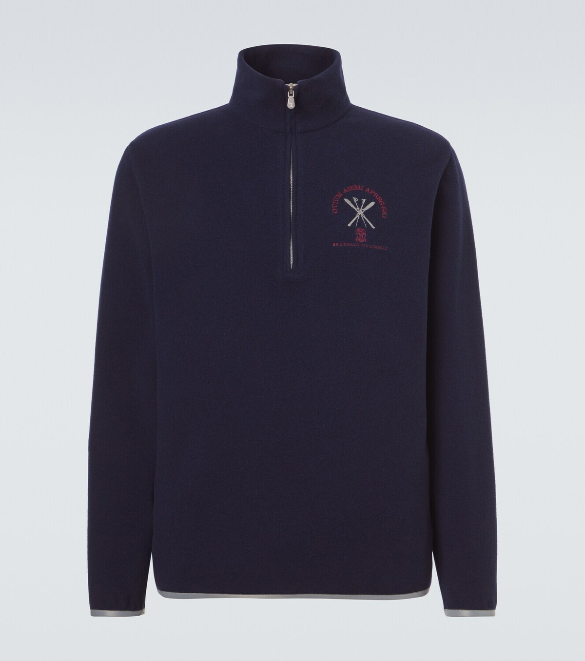 Brunello Cucinelli Cashmere and cotton-blend half-zip sweatshirt