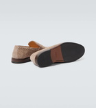 Brunello Cucinelli Woven suede penny loafers