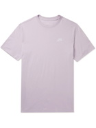 NIKE - Sportswear Club Logo-Embroidered Cotton-Jersey T-Shirt - Purple