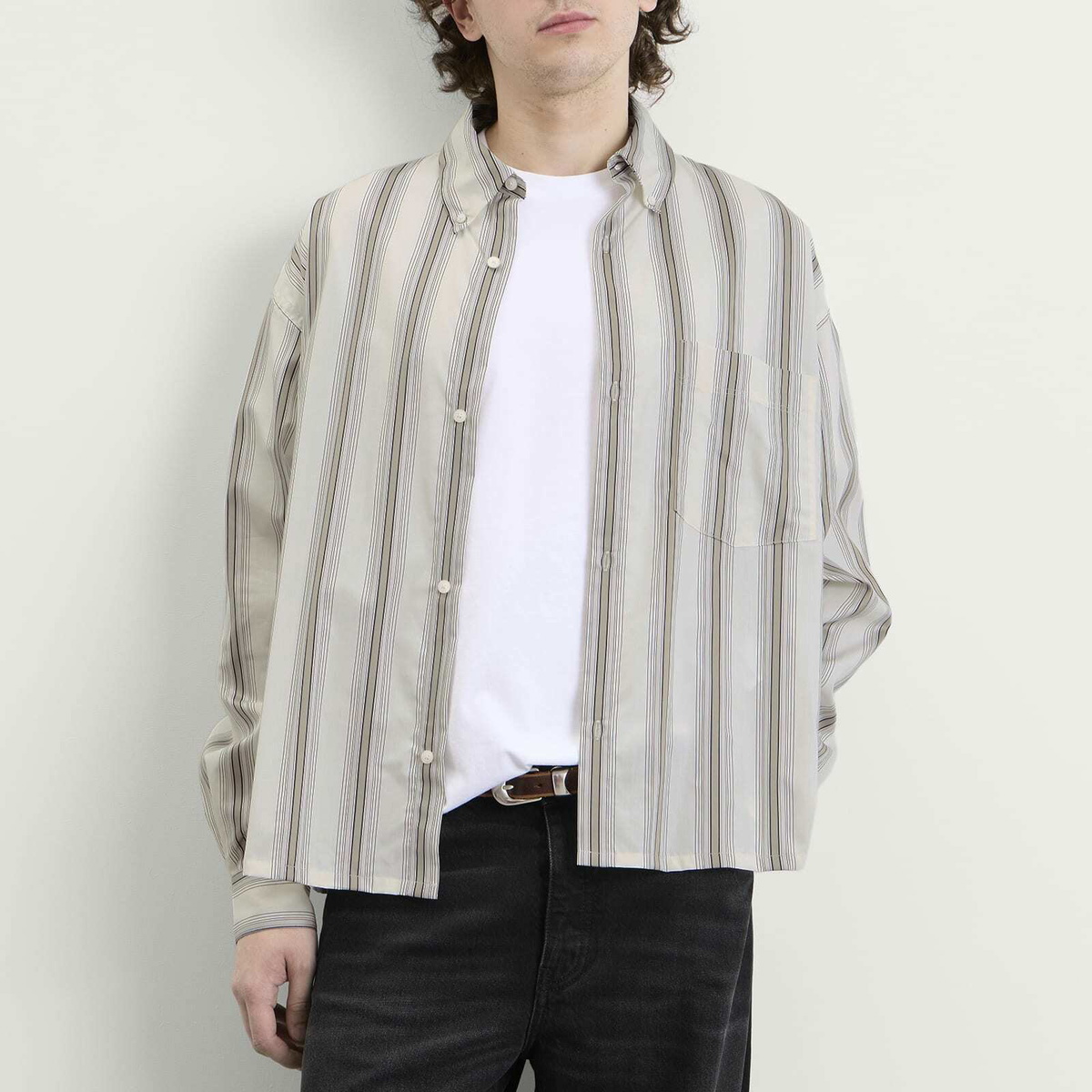 Won Hundred Men's Maza Stripe Shirt in Rock Ridge Combi