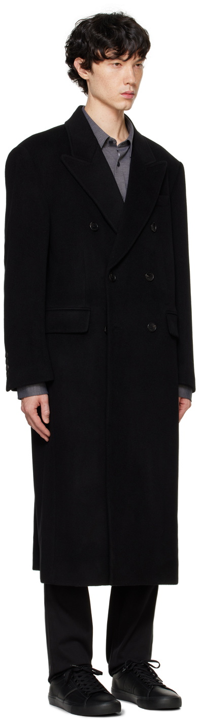 Dunst Black Tailored Double-Breasted Coat