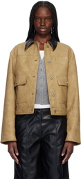 Stand Studio Beige Esther Faux-Leather Jacket