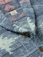 FAHERTY - Heritage Slim-Fit Shawl-Collar Organic Cotton-Jacquard Cardigan - Blue