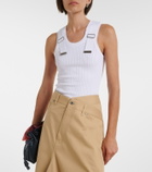 Loewe Ribbed-knit cotton-blend tank top