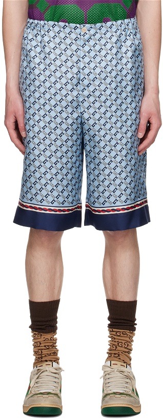 Photo: Gucci Blue Geometric Shorts