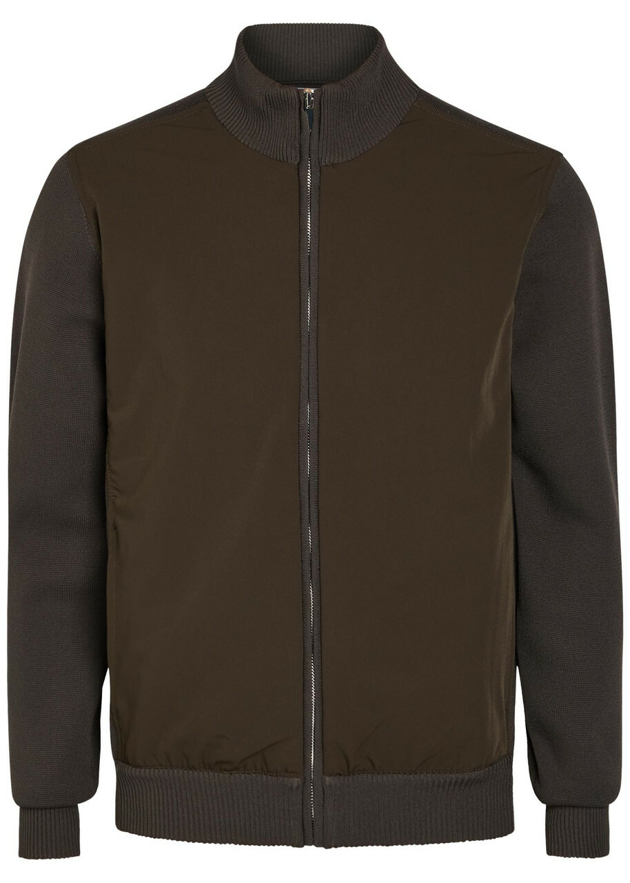 Raith Paco Hybrid Panelled Knit Jacket Dark Green