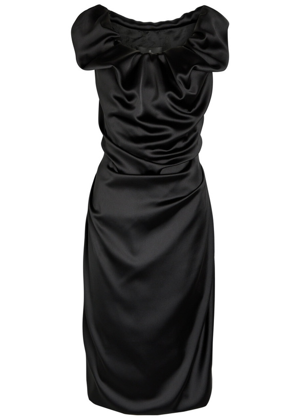 Photo: Vivienne Westwood Ginnie Amber Draped Satin Midi Dress Black