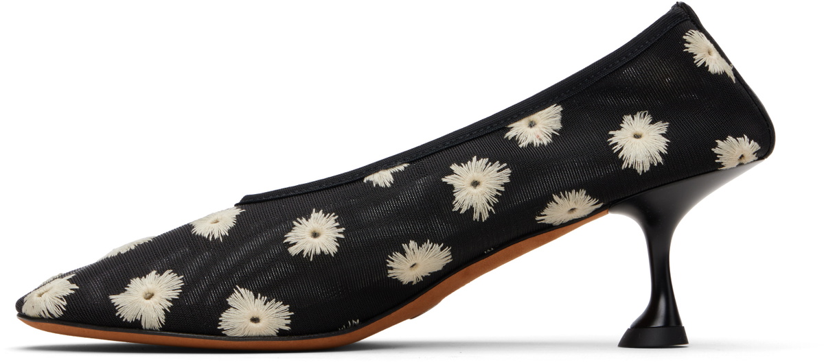 Proenza Schouler Black Tee Embroidered Pump Heels