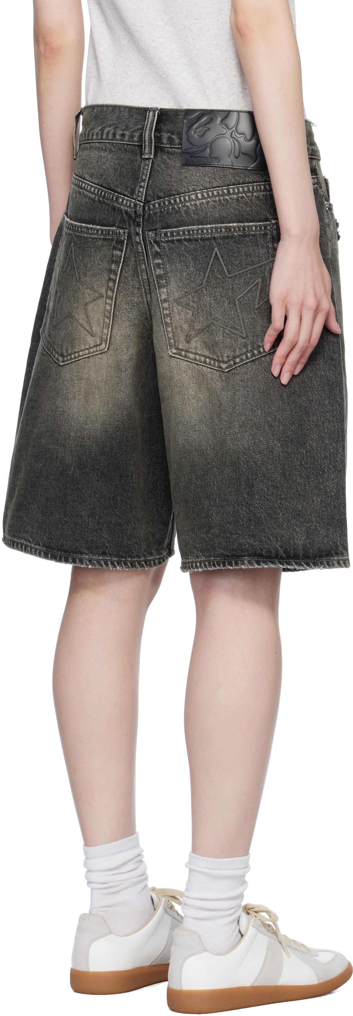 BAPE Black Twin STA Denim Shorts A Bathing Ape